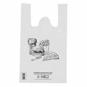 Sac Bretelles Réutilisable Blanc - 10 L - Lot de 500 FourniResto - 1