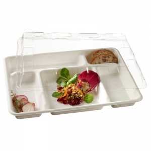 Couvercle Transparent en RPET pour Plateau 5 Compartiments - Lot de 25 FourniResto - 2