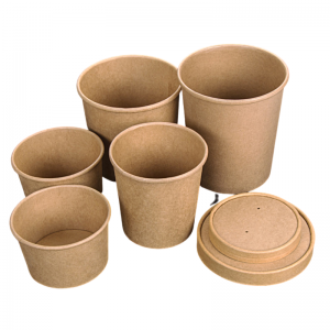 Petit pot 150 ml en carton kraft avec revêtement intérieur en PLA