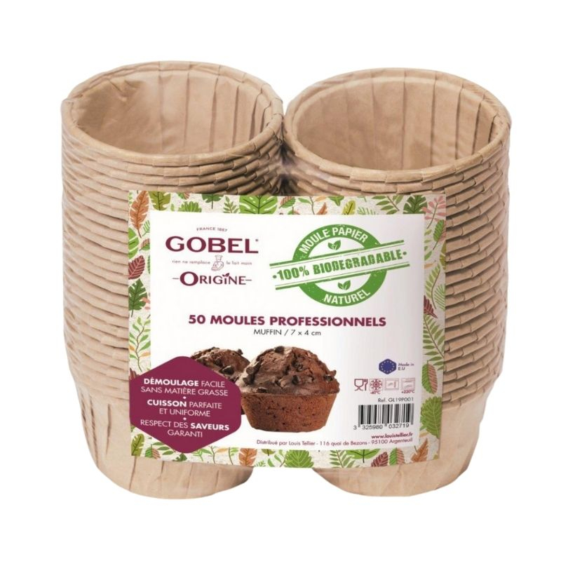 Moule de cuisson bois Juliette avec caissette papier 750 ml 17,6 x 11,4 x  5,9 cm - 20 unités