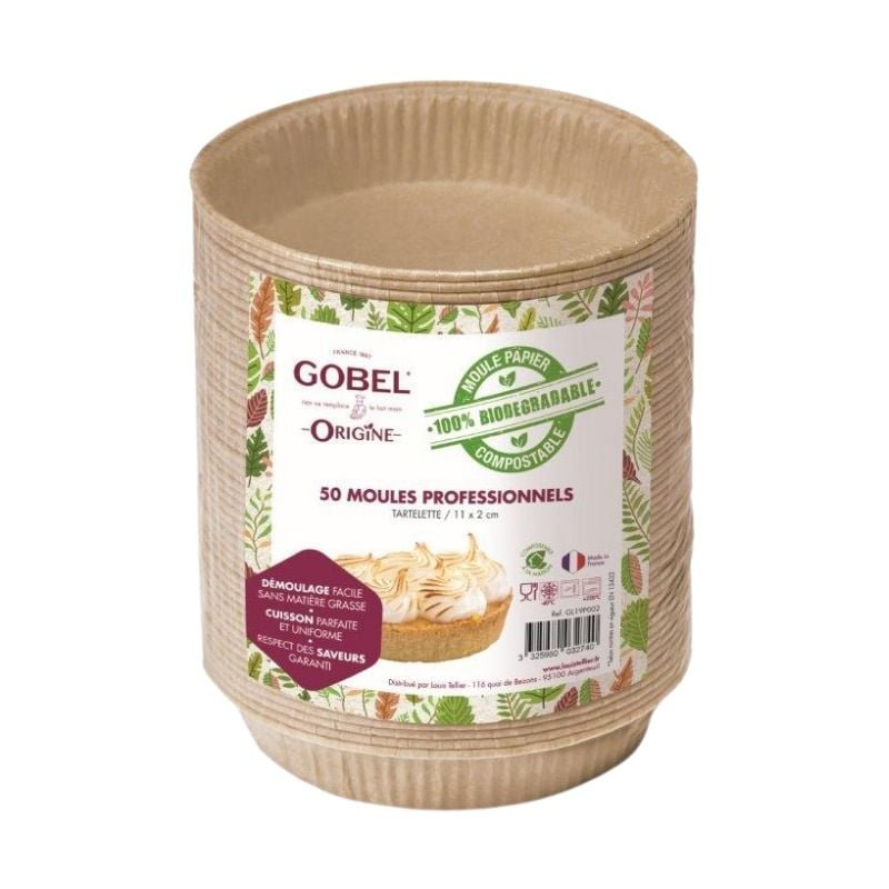 Moules à Tarte Jetables Guardini - Ø 25 Cm - Papier Cuisson Beige - 2 Pièces - Made In Italy