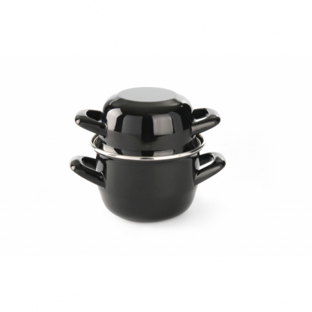 Cocotte à Moules Émaillée avec Couvercle - 0,8 L HENDI - 1