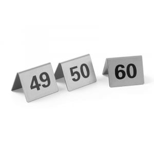 Set de 12 Chevalets de Table Numérotés de 49 à 60 HENDI - 1