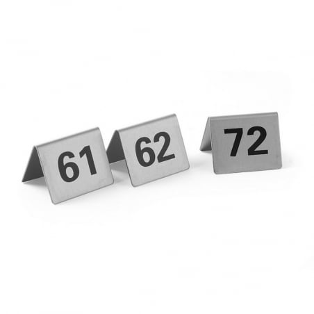 Set de 12 Chevalets de Table Numérotés de 61 à 72 HENDI - 1