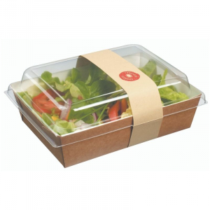 Barquette Fraîcheur avec Couvercle en PET et Bague Papier - 1000 ml - Lot de 50 FourniResto - 1