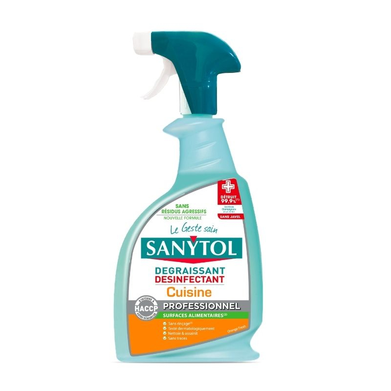 Spray Désinfectant Dégraissant Fresh 750 ML - SANYTOL - Fourniresto
