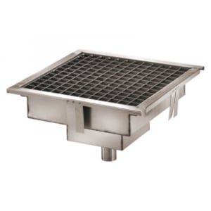 Caniveau de Sol en Inox 20 x 20 cm - Sortie Horizontale FourniResto - 1