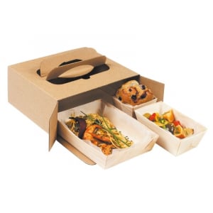 Boîte Repas en Carton - 220 x 200 mm - Lot de 100 FourniResto - 1