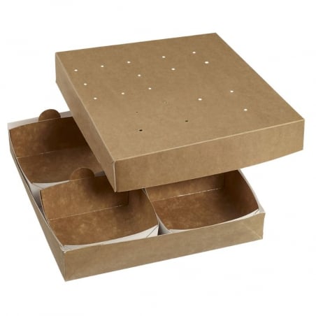 Boîte Repas Modulo 260 pour Barquette en Carton - 260 x 260 mm - Lot de 160 FourniResto - 1 Boîte Repas Modulo 260 pour Barquette en Carton - 260 x 260 mm - Lot de 160 FourniResto - 1