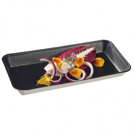 Assiette Kanopée Noire - 200 x 100 mm - Lot de 50 FourniResto - 1 Assiette Kanopée Noire - 200 x 100 mm - Lot de 50 FourniResto - 1