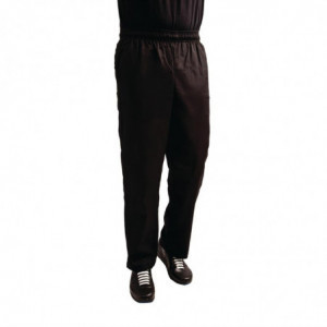 Pantalon de Cuisine Mixte Easyfit Noir Traité au Teflon - Taille L Whites Chefs Clothing  - 1