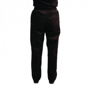 Pantalon de Cuisine Mixte Easyfit Noir Traité au Teflon - Taille L Whites Chefs Clothing  - 2