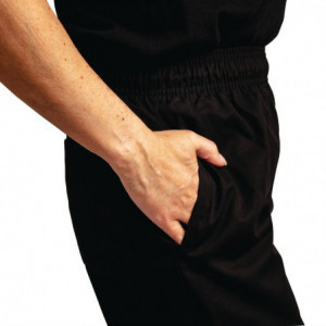 Pantalon de Cuisine Mixte Easyfit Noir Traité au Teflon - Taille L Whites Chefs Clothing  - 3