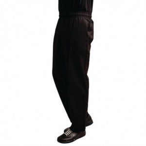 Pantalon de Cuisine Mixte Easyfit Noir Traité au Teflon - Taille L Whites Chefs Clothing  - 4