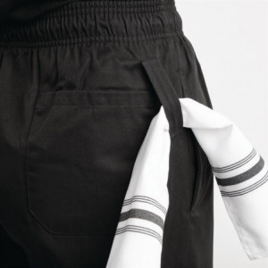 Pantalon de Cuisine Mixte Easyfit Noir Traité au Teflon - Taille L Whites Chefs Clothing  - 6