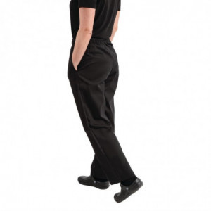Pantalon de Cuisine Mixte Easyfit Noir Traité au Teflon - Taille L Whites Chefs Clothing  - 8