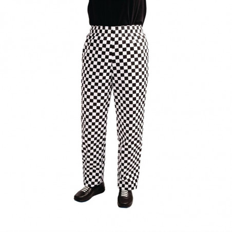 Pantalon de Cuisine Easyfit à Damier Noir et Blanc - Taille M Whites Chefs Clothing  - 1