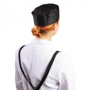 Calot de Cuisine Noir en Polycoton - Taille XL Whites Chefs Clothing  - 6