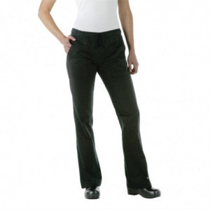 Pantalon de Cuisine Femme Noir Executive - Taille L Chef Works  - 1