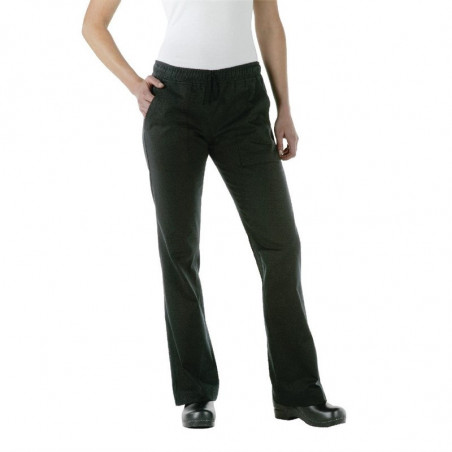 Pantalon de Cuisine Femme Noir Executive - Taille M Chef Works  - 1