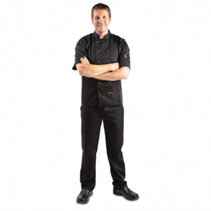 Veste de Cuisine Mixte Noire à Manches Courtes Vegas - Taille M Whites Chefs Clothing  - 3