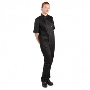 Veste de Cuisine Mixte Noire à Manches Courtes Vegas - Taille XL Whites Chefs Clothing  - 1