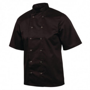 Veste de Cuisine Mixte Noire à Manches Courtes Vegas - Taille XS Whites Chefs Clothing  - 4