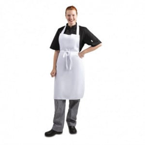 Tablier Bavette Blanc - 711 x 656 mm Whites Chefs Clothing  - 1