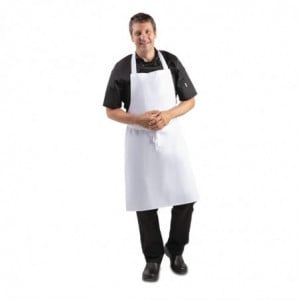 Tablier Bavette Blanc - 711 x 656 mm Whites Chefs Clothing  - 3