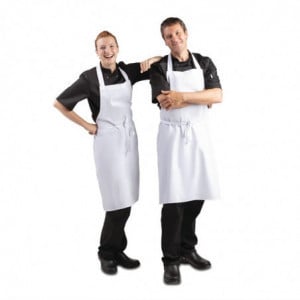 Tablier Bavette Blanc - 711 x 656 mm Whites Chefs Clothing  - 7