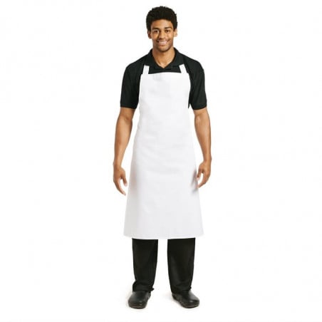 Tablier Bavette Blanc - Taille XL - 915 x 1066 mm Whites Chefs Clothing - 1
