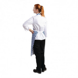 Tablier Bavette à Damier Bleu et Blanc en Polycoton - 710 x 970 mm Whites Chefs Clothing  - 4