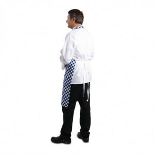 Tablier Bavette à Damier Bleu et Blanc en Polycoton - 710 x 970 mm Whites Chefs Clothing  - 7