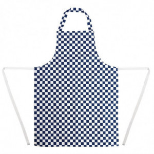 Tablier Bavette à Damier Bleu et Blanc en Polycoton - 710 x 970 mm Whites Chefs Clothing  - 9