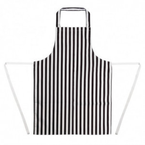 Tablier Bavette Rayé Noir et Blanc - 970 x 710 mm Whites Chefs Clothing  - 7