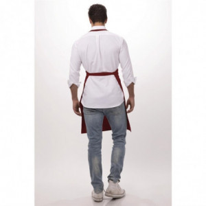 Tablier Bavette avec Tour de Cou Réglable et Double Poche Bordeaux - 610 x 860 mm Chef Works - 5
