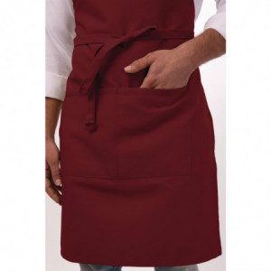 Tablier Bavette avec Tour de Cou Réglable et Double Poche Bordeaux - 610 x 860 mm Chef Works - 7