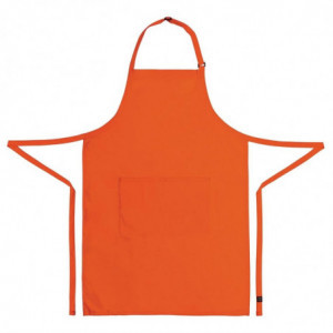 Tablier Bavette avec Tour de Cou Réglable et Double Poche Orange - 610 x 860 mm Chef Works  - 3