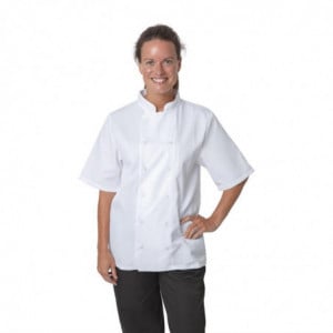 Veste de Cuisine Blanche à Manches Courtes Boston - Taille XXL Whites Chefs Clothing  - 3