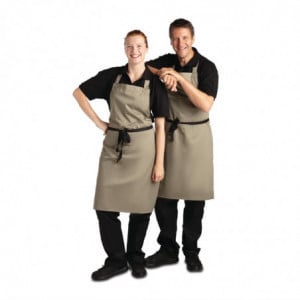 Tablier Bavette Olive en Polycoton - 711 x 965 mm Whites Chefs Clothing  - 4