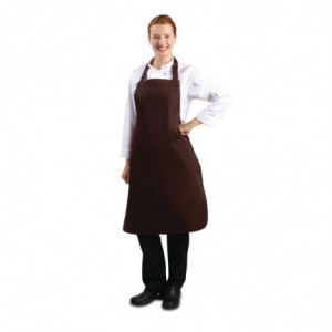 Tablier Bavette Chocolat en Polycoton - 711 X 965 mm Whites Chefs Clothing  - 1