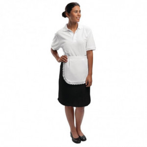 Tablier de Serveuse avec Broderie Anglaise en Polycoton - Taille Unique Whites Chefs Clothing  - 1
