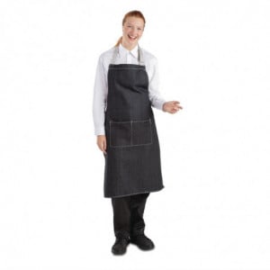Tablier Bavette Denim Noir Southside en Polycoton - 700 x1000 mm Whites Chefs Clothing  - 3