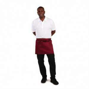 Tablier de Serveur Court Bordeaux en Polycoton - 373 x 750 mm Whites Chefs Clothing - 4