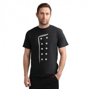 T- Shirt Noir Imprimé - Taille L FourniResto - 1