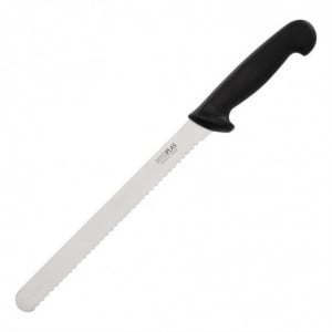 Couteau à Trancher Denté Noir - Lame 25,5 cm Hygiplas - 1