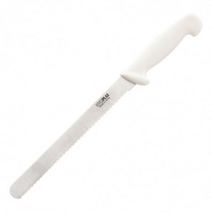 Couteau à Trancher Blanc - Lame Dentée 25,5 cm Hygiplas - 1