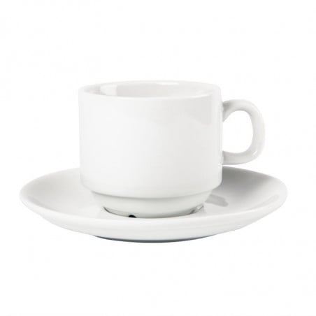Tasse à Thé Empilable Blanche Whiteware 200 ml Ø 80 mm - Lot de 12 Olympia - 1 Tasse à Thé Empilable Blanche Whiteware 200 ml Ø 80 mm - Lot de 12 Olympia - 1