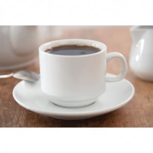 Tasse à Thé Empilable Blanche Whiteware 200 ml Ø 80 mm - Lot de 12 Olympia - 3
