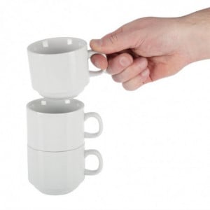 Tasse à Thé Empilable Blanche Whiteware 200 ml Ø 80 mm - Lot de 12 Olympia - 7